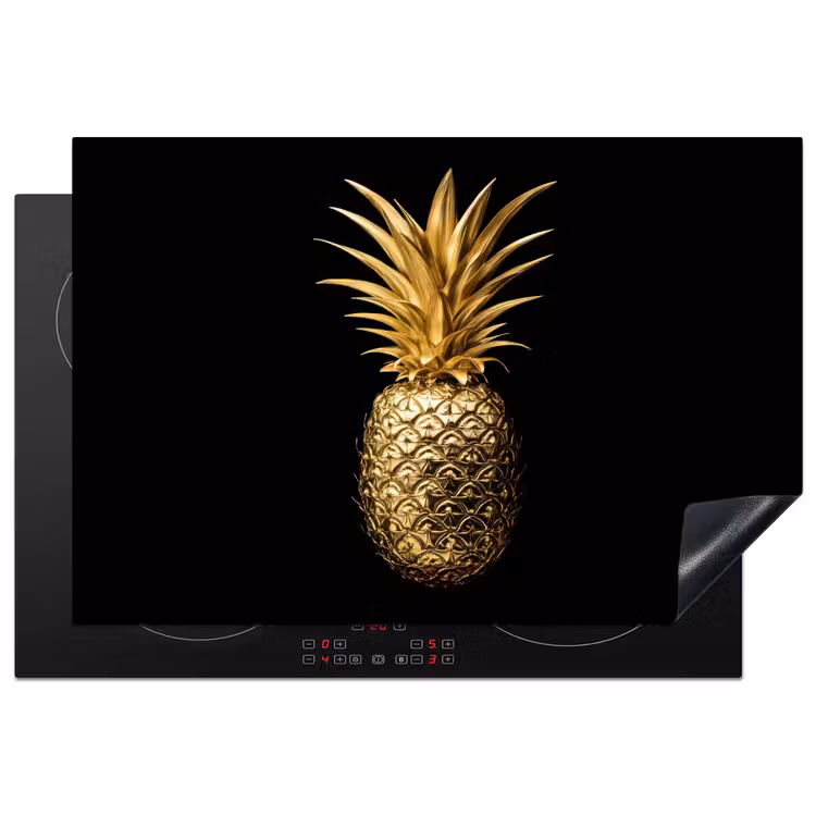 Inductiebeschermer - Ananas - Zwart - Goud - Luxe — 1