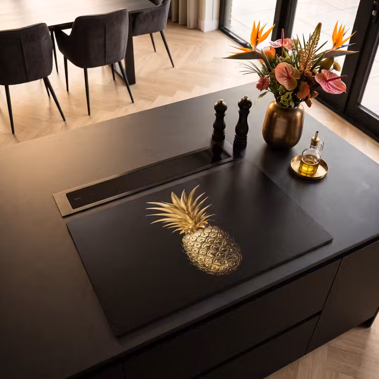 Inductiebeschermer - Ananas - Zwart - Goud - Luxe — 2