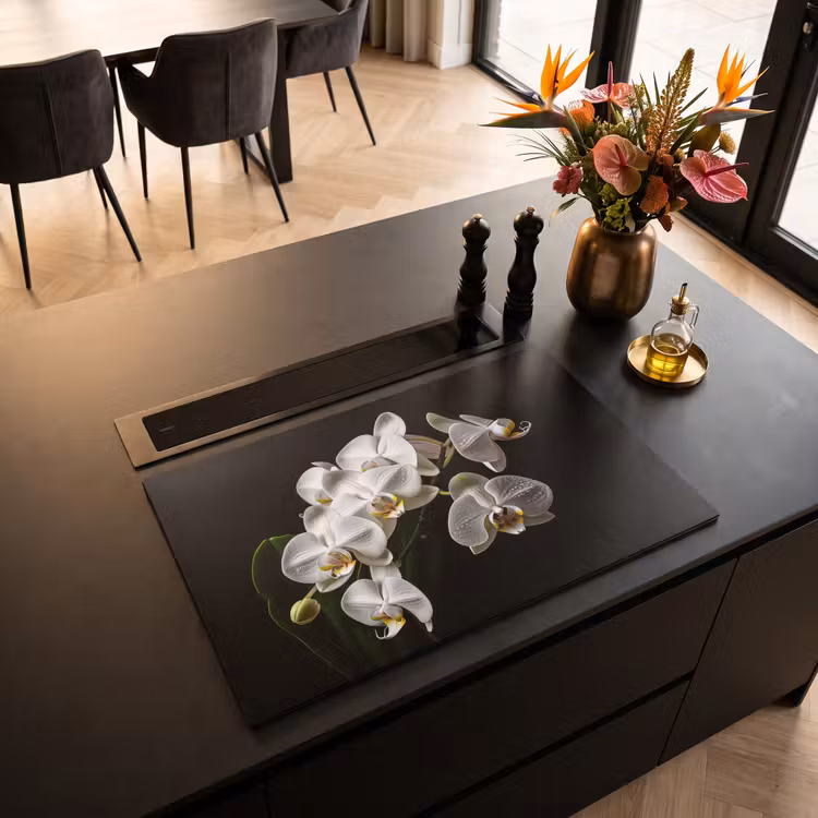Inductiebeschermer - Dauwdruppels op Witte Orchideeën — 2