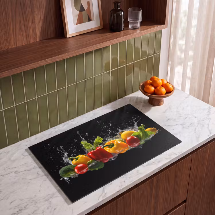 Inductiebeschermer - Paprika - Water - Groente - Zwart — 3