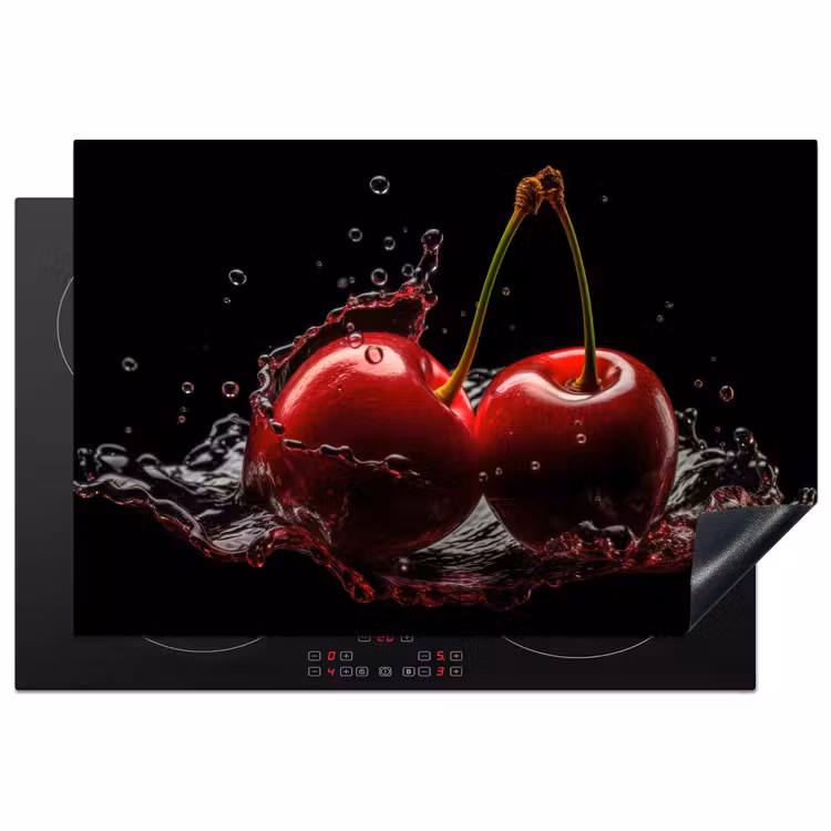 Inductiebeschermer - Kersen - Rood - Fruit - Water - Zwart — 1