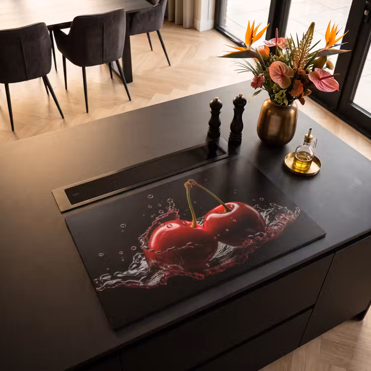 Inductiebeschermer - Kersen - Rood - Fruit - Water - Zwart — 2