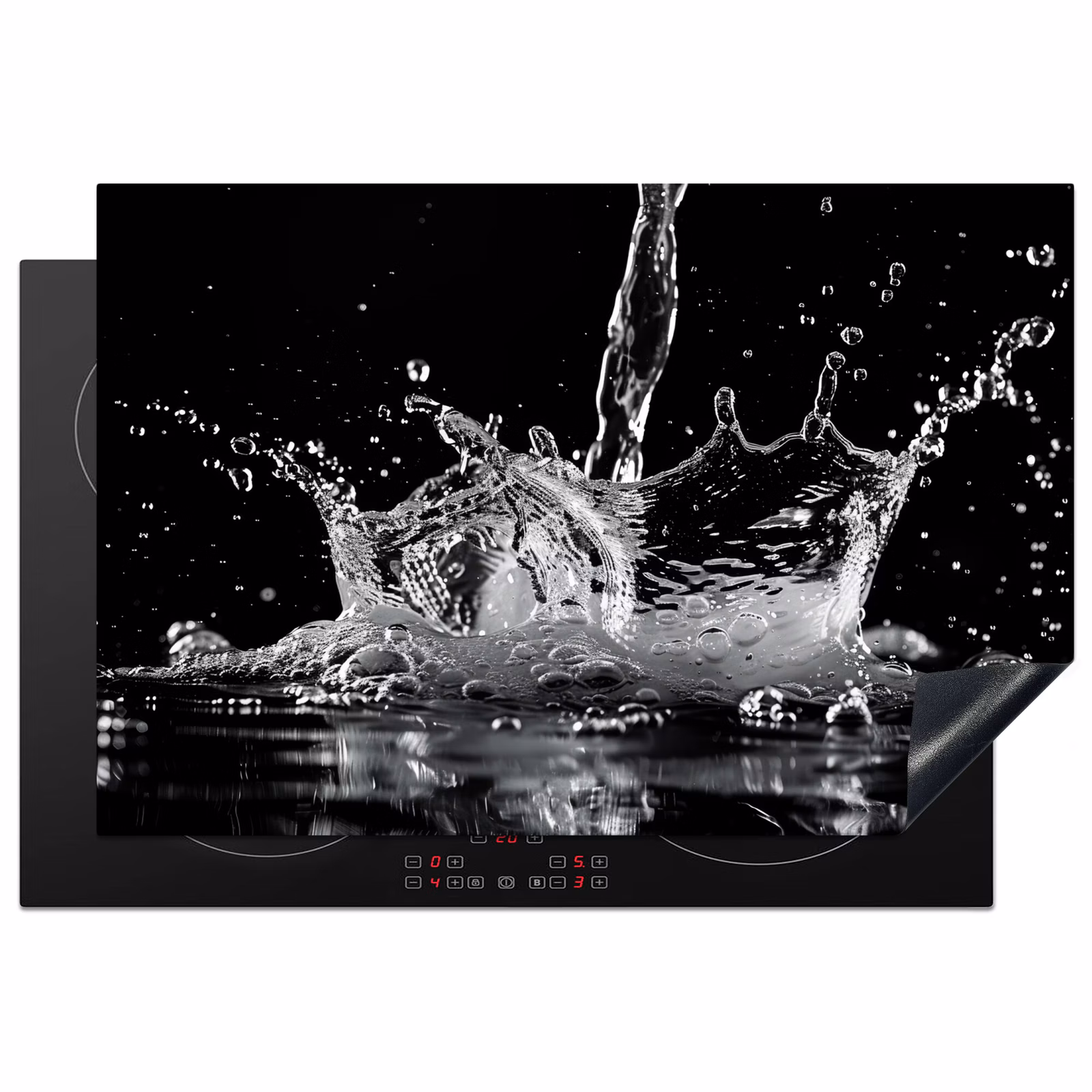 Inductiebeschermer - Water - Splash - Zwart — 1
