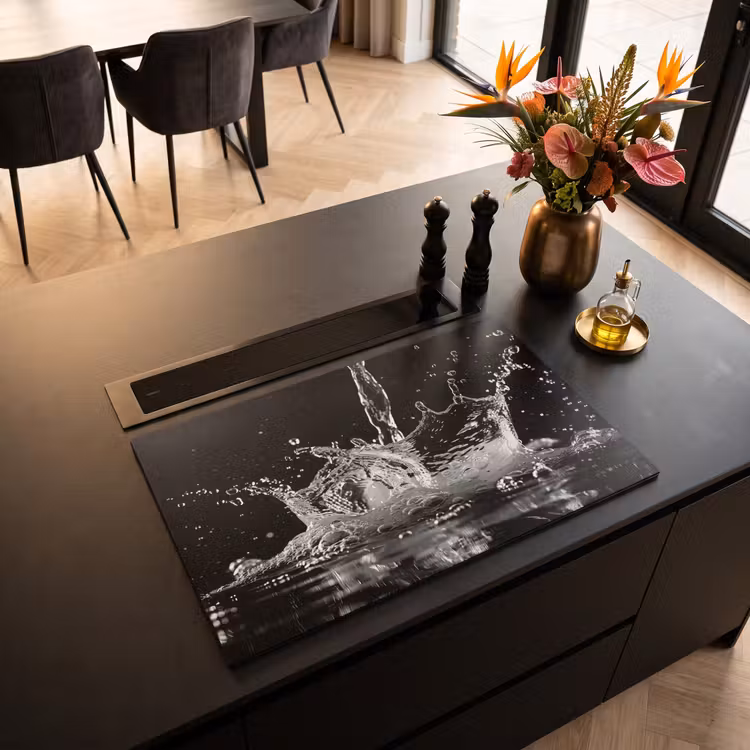 Inductiebeschermer - Water - Splash - Zwart — 2