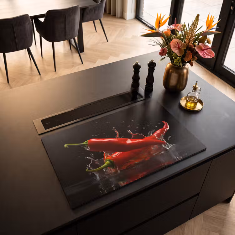 Inductiebeschermer - Peper - Rood - Zwart - Water - Groente — 2