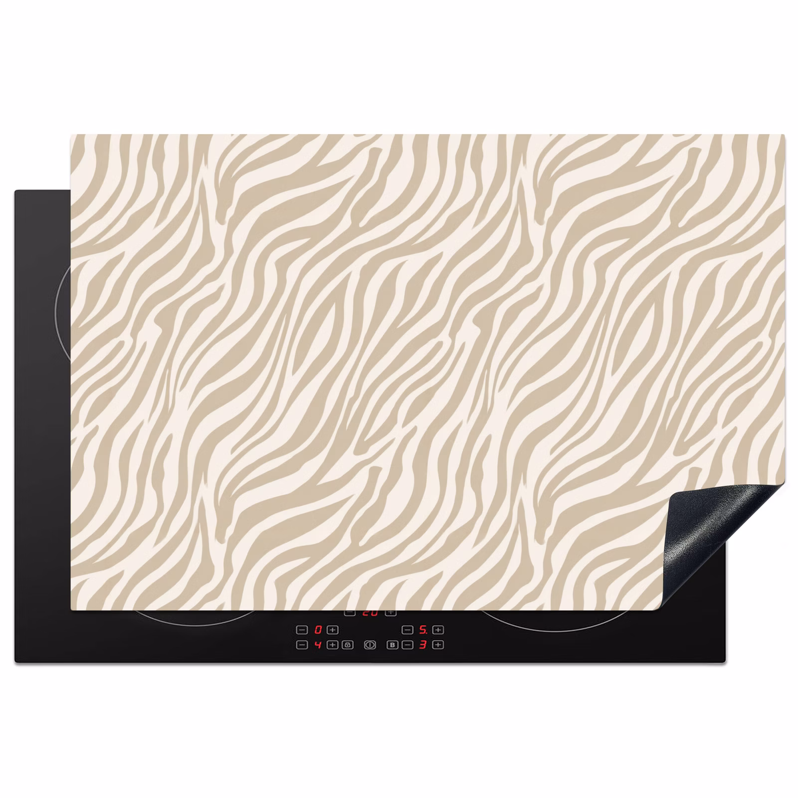 Inductiebeschermer - Zebra - Patroon - Beige — 1