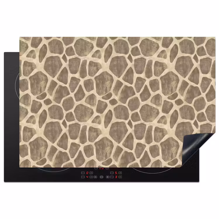 Inductiebeschermer - Giraf - Patroon - Beige - Bruin — 1