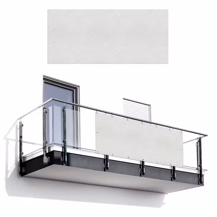 Balkonscherm - Golven - Ribbels - Wit — 1