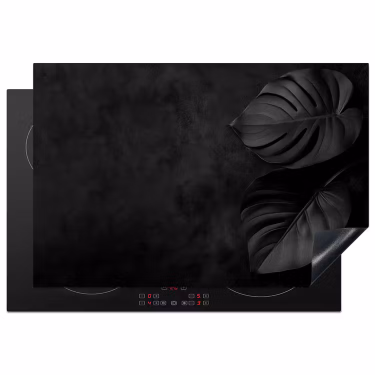Inductiebeschermer - Zwart - Blad - Monstera — 1