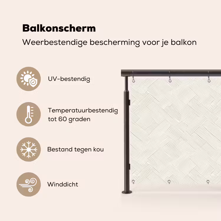 Balkonscherm - Textuur - Abstract - Beige — 3