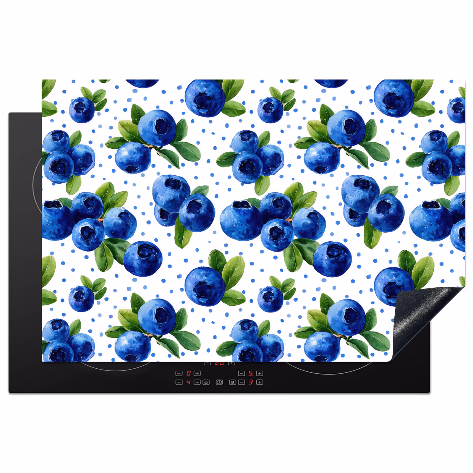 Inductiebeschermer - Bessen - Patroon - Blauw — 1