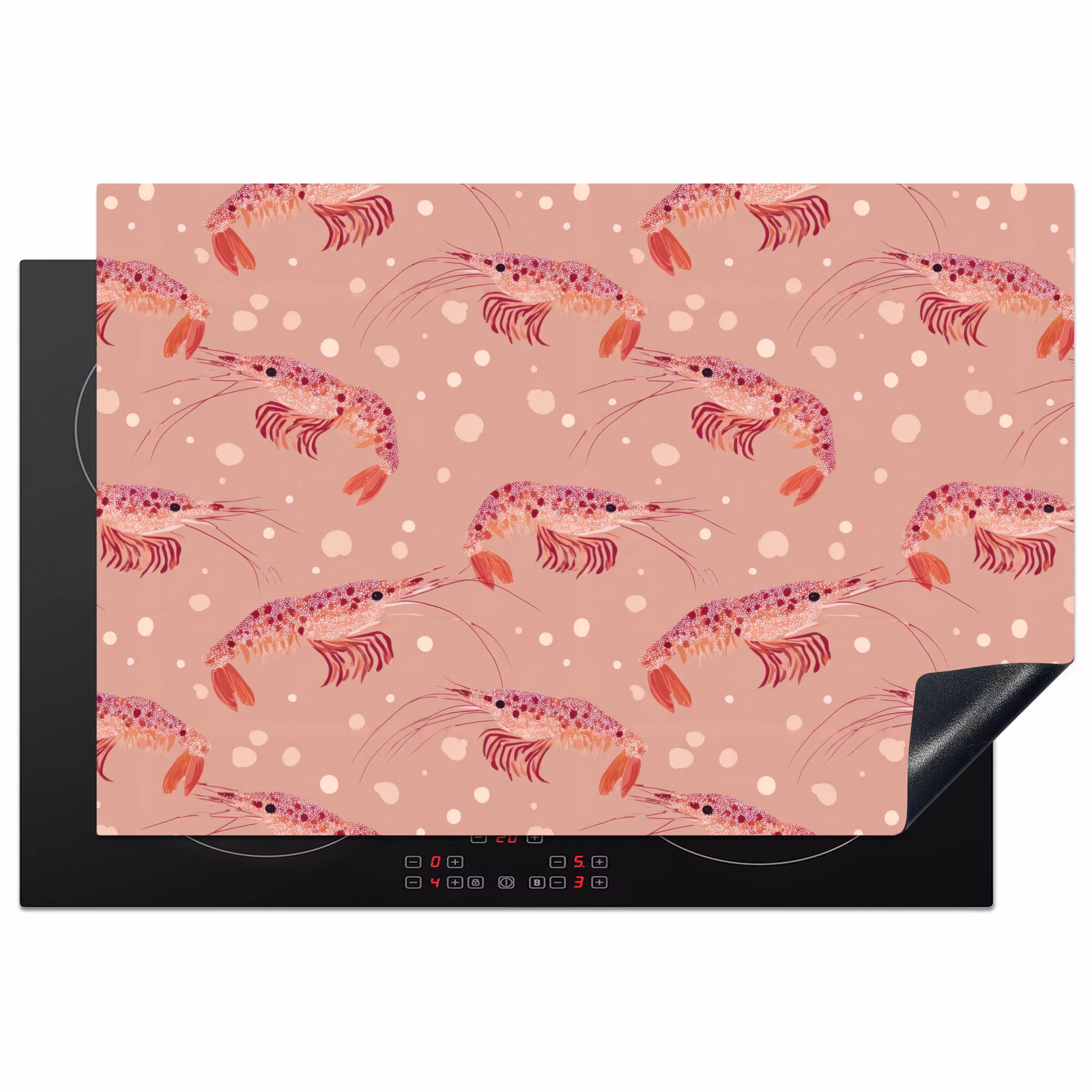 Inductiebeschermer - Garnalen - Stippen - Roze — 1