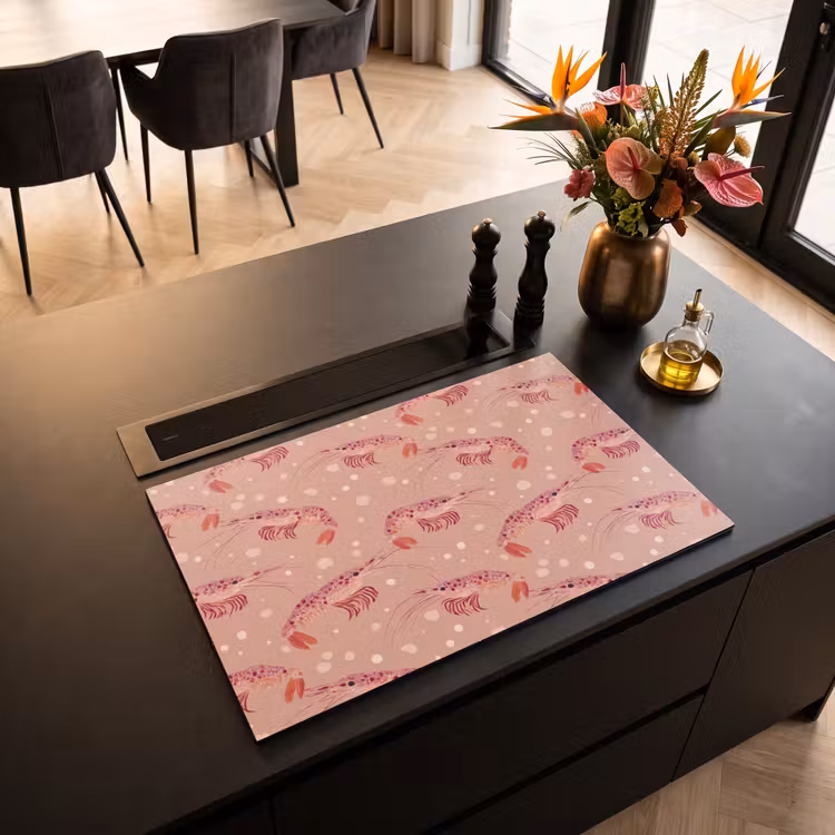 Inductiebeschermer - Garnalen - Stippen - Roze — 2