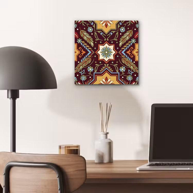 Aluminium schilderij - Patroon - Floraal - Geometrisch - Kleurrijk - Decoratie — 6