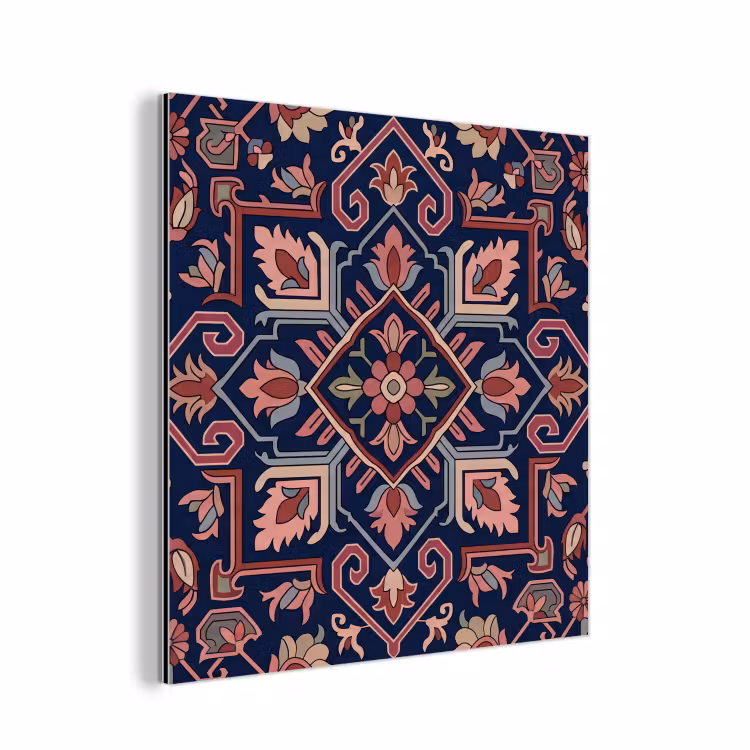 Aluminium schilderij - Patroon - Oosters - Floraal - Blauw - Klassiek — 1