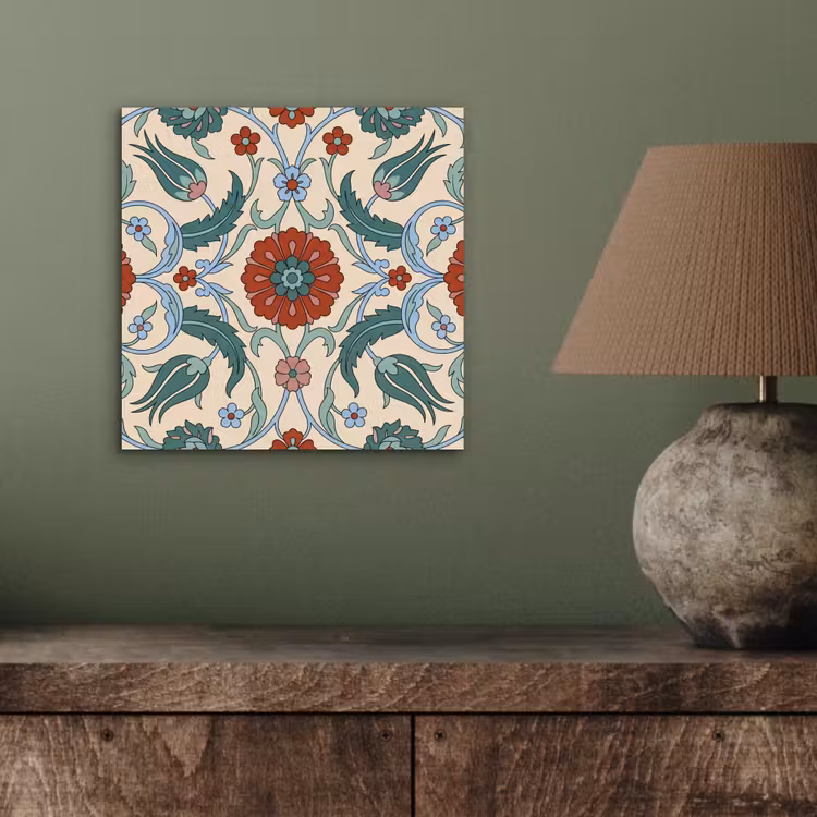 Aluminium schilderij - Bloemen - Patroon - Klassiek - Decoratie - Kleurrijk — 3