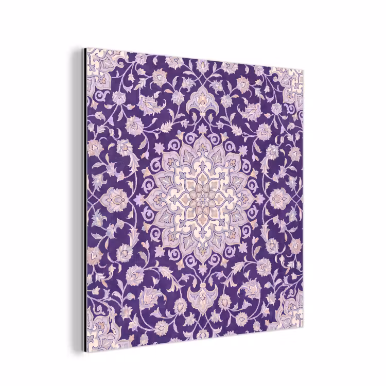 Aluminium schilderij - Patroon - Medallion - Oosters - Paars - Decoratie — 1