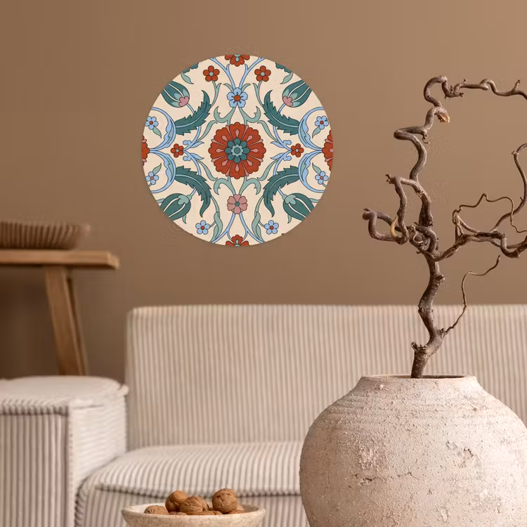 Behangcirkel - Bloemen - Patroon - Klassiek - Decoratie - Kleurrijk — 2