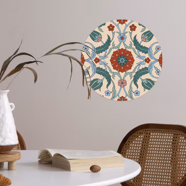 Behangcirkel - Bloemen - Patroon - Klassiek - Decoratie - Kleurrijk — 4