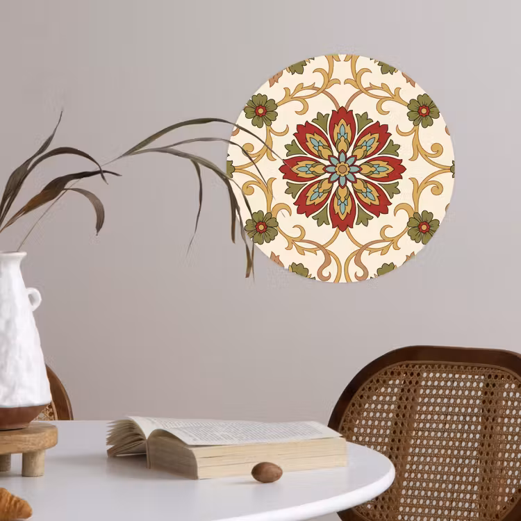 Behangcirkel - Patroon - Bloemen - Ornament - Klassiek - Kleurrijk — 4