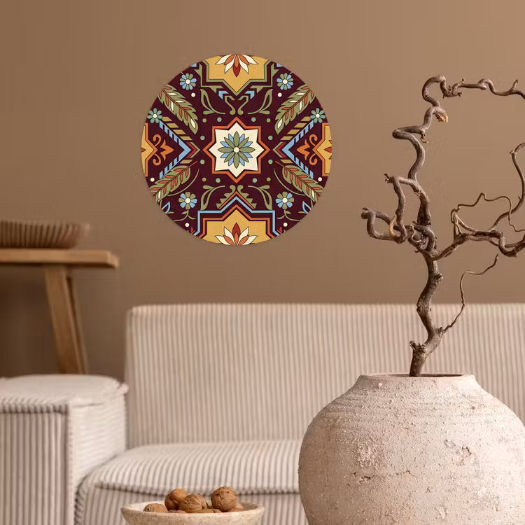 Behangcirkel - Patroon - Floraal - Geometrisch - Kleurrijk - Decoratie — 2