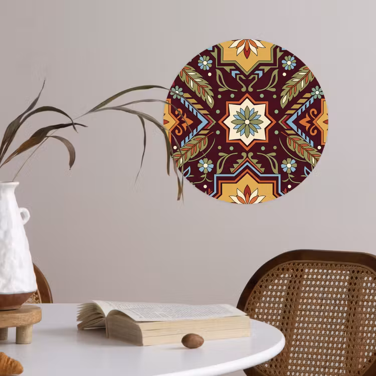 Behangcirkel - Patroon - Floraal - Geometrisch - Kleurrijk - Decoratie — 4