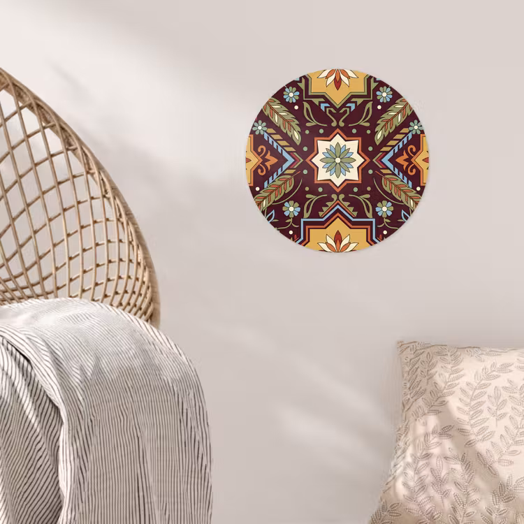 Behangcirkel - Patroon - Floraal - Geometrisch - Kleurrijk - Decoratie — 5