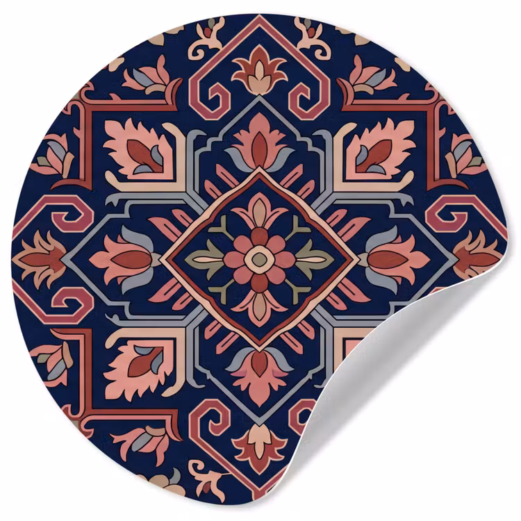 Behangcirkel - Patroon - Oosters - Floraal - Blauw - Klassiek — 1