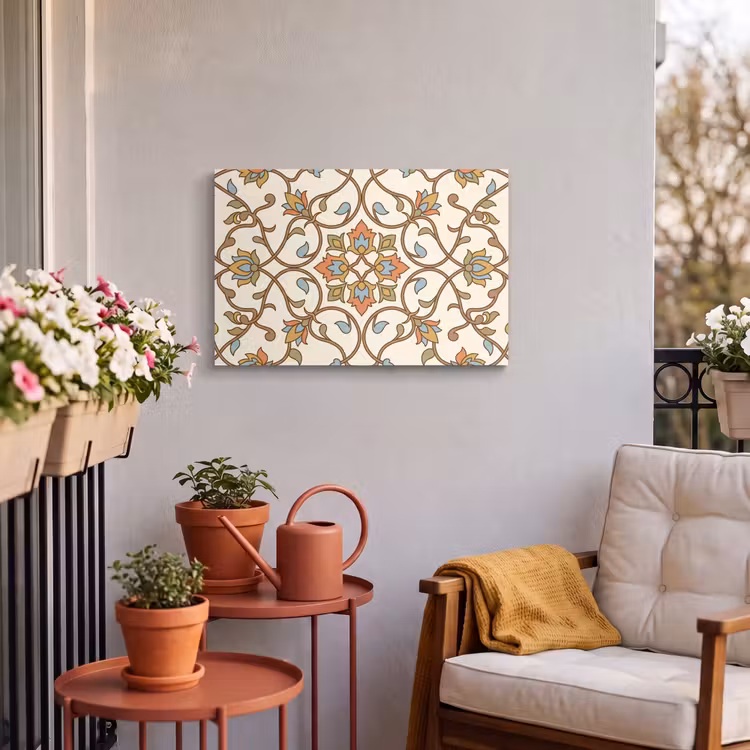 Buiten canvas - Patroon - Bloemen - Ornament - Kleurrijk — 3