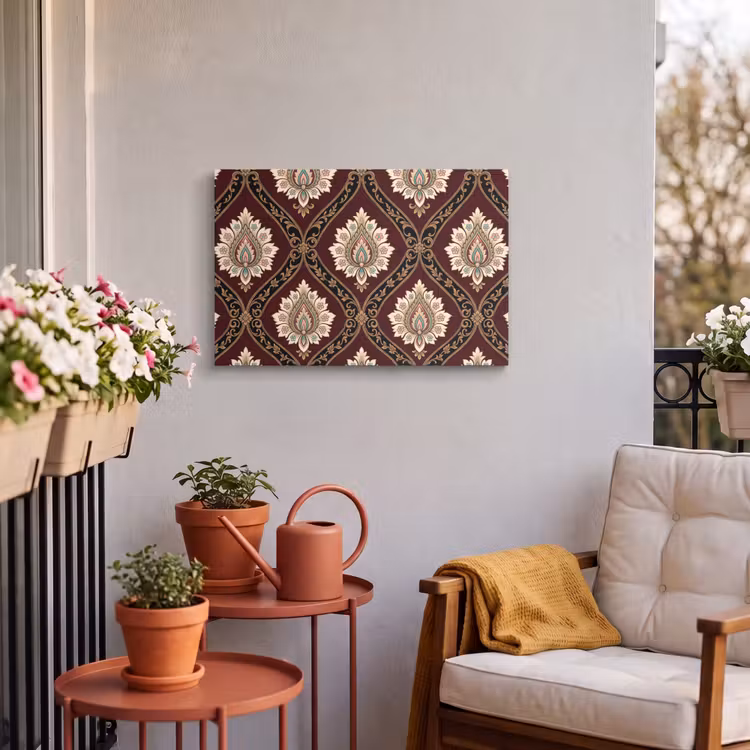 Buiten canvas - Patroon - Bloemmotief - Decoratie - Klassiek - Rood — 3