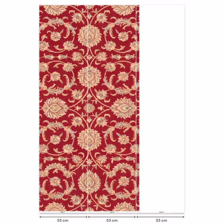 Behang - Patroon - Bloem - Klassiek - Oosters - Rood — 6