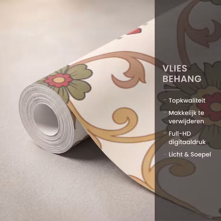 Behang - Patroon - Bloemen - Ornament - Klassiek - Kleurrijk — 3