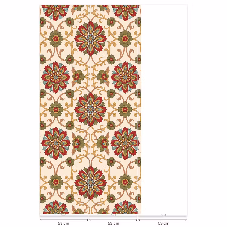 Behang - Patroon - Bloemen - Ornament - Klassiek - Kleurrijk — 6