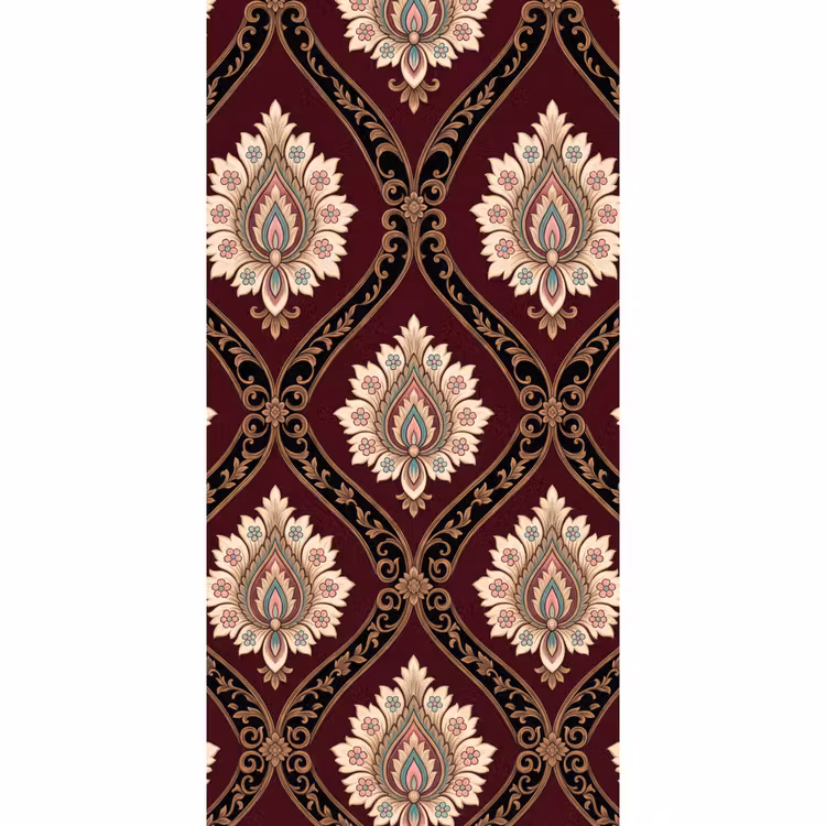 Behang - Patroon - Bloemmotief - Decoratie - Klassiek - Rood — 2