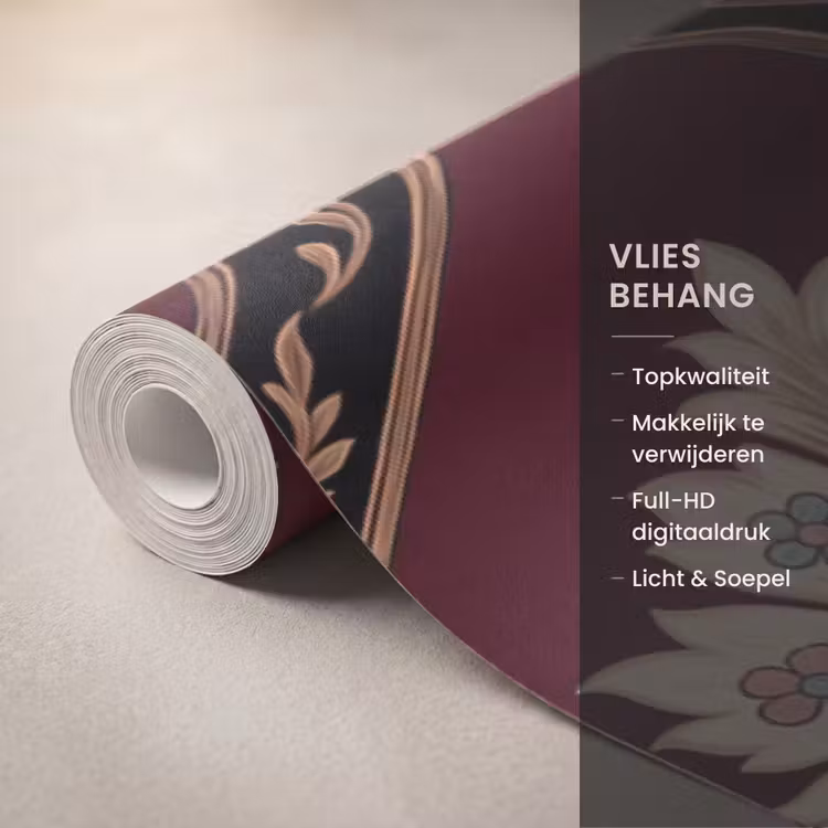Behang - Patroon - Bloemmotief - Decoratie - Klassiek - Rood — 3