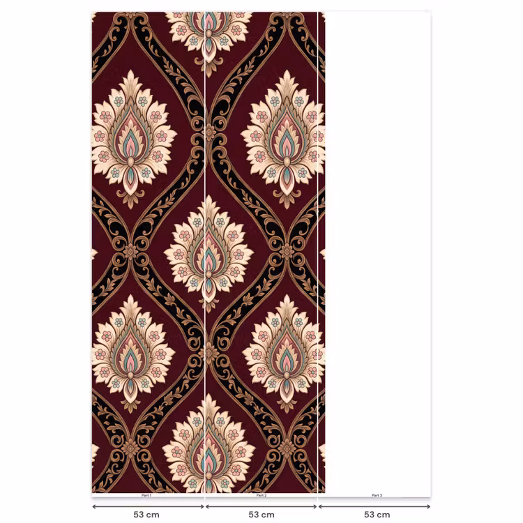 Behang - Patroon - Bloemmotief - Decoratie - Klassiek - Rood — 6