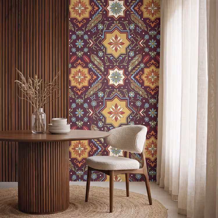 Behang - Patroon - Floraal - Geometrisch - Kleurrijk - Decoratie — 4