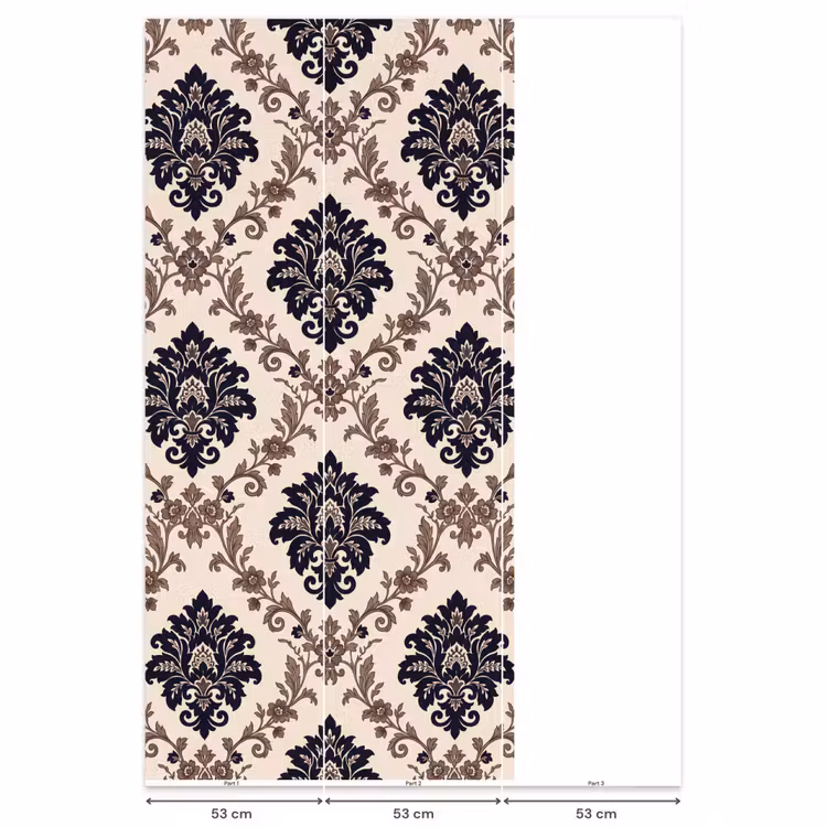 Behang - Patroon - Floraal - Klassiek - Beige-blauw — 6