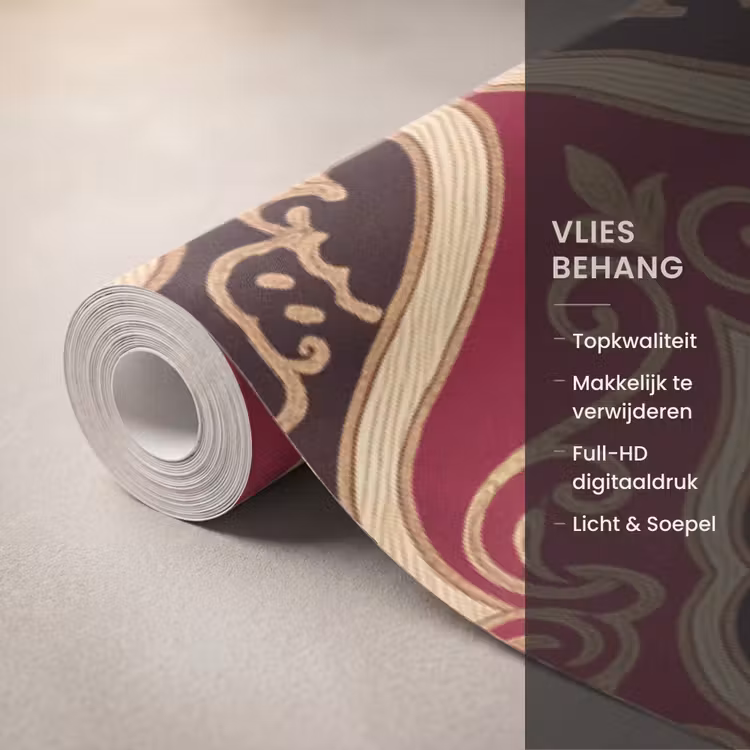 Behang - Patroon - Ornament - Barok - Rood - Goud — 3