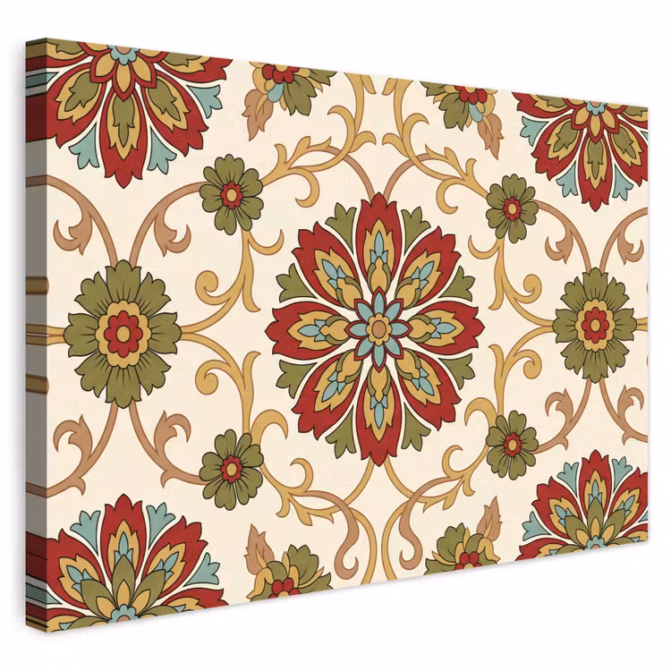 Buiten canvas - Patroon - Bloemen - Ornament - Klassiek - Kleurrijk — 1
