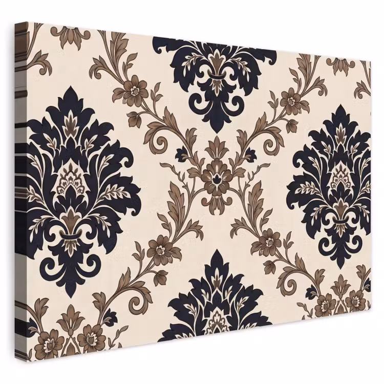 Buiten canvas - Patroon - Floraal - Klassiek - Beige-blauw — 1