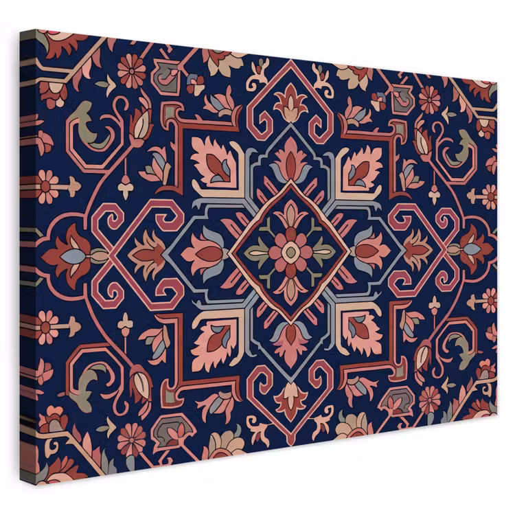 Buiten canvas - Patroon - Oosters - Floraal - Blauw - Klassiek — 1