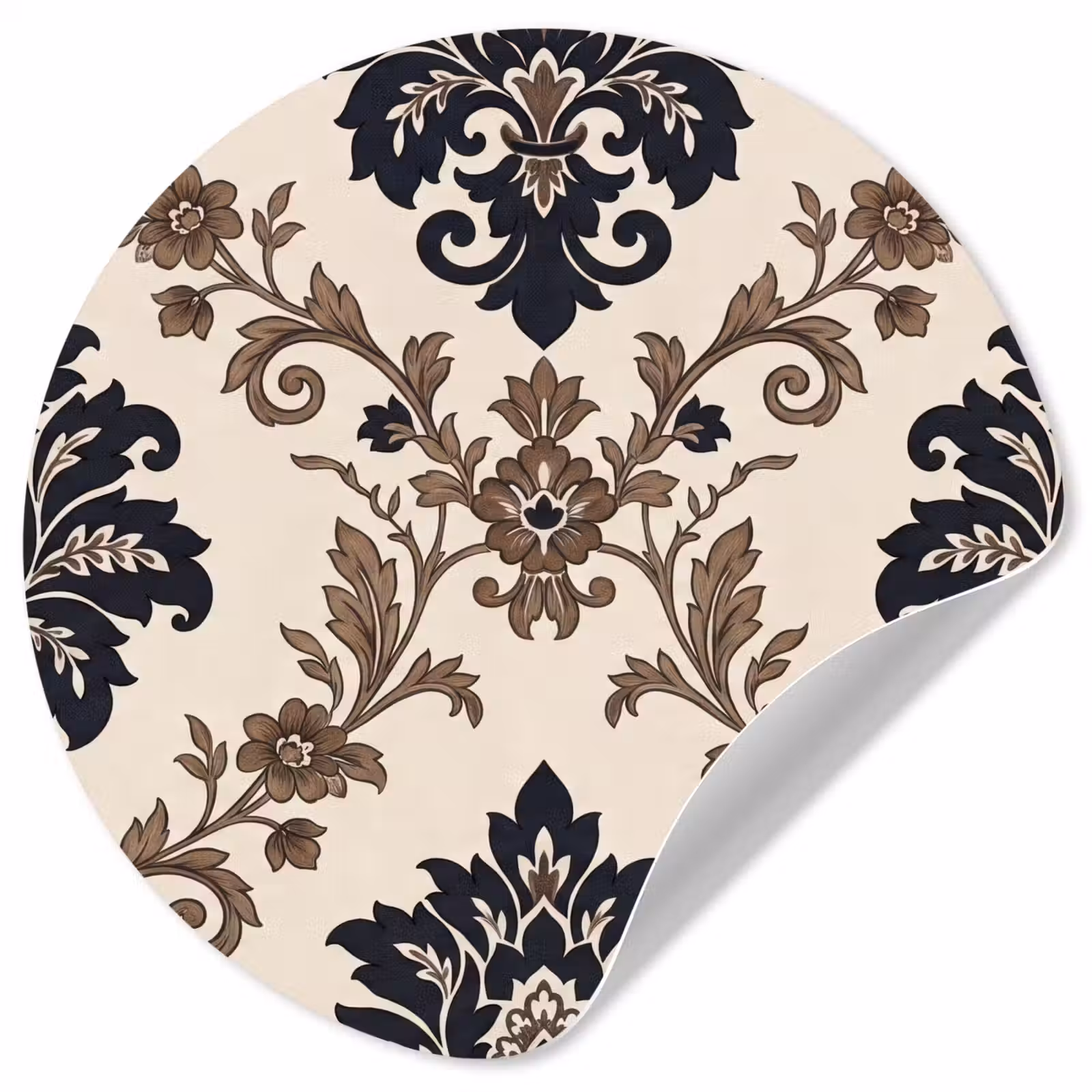 Behangcirkel - Patroon - Floraal - Klassiek - Beige-blauw — 1