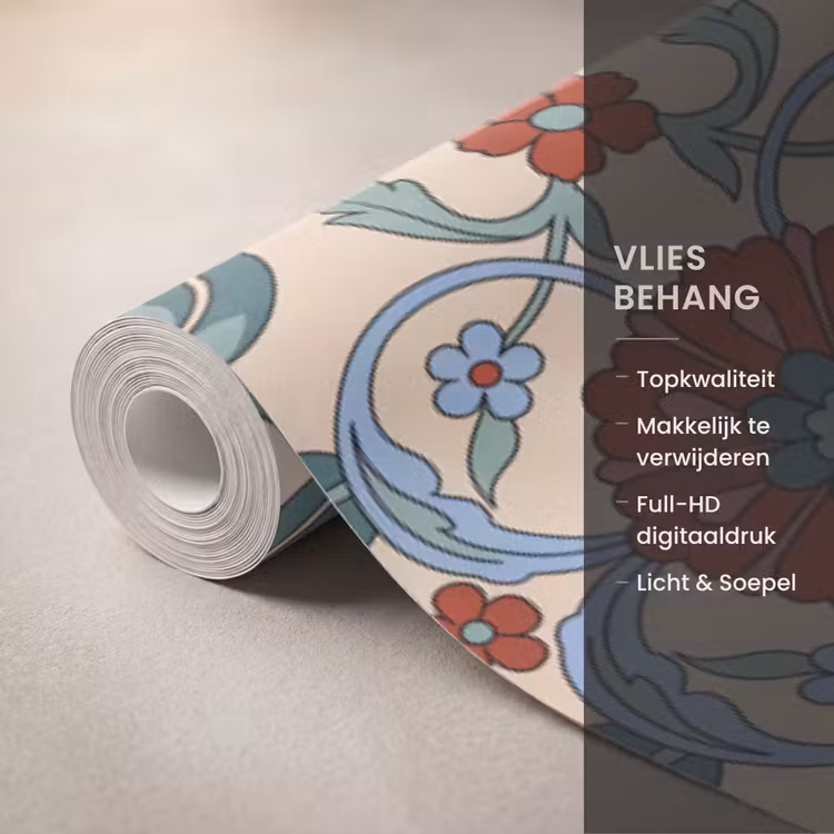 Behang - Bloemen - Patroon - Klassiek - Decoratie - Kleurrijk — 3