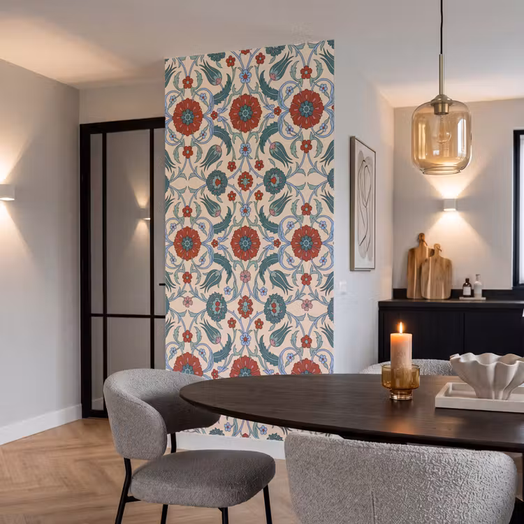 Behang - Bloemen - Patroon - Klassiek - Decoratie - Kleurrijk — 5