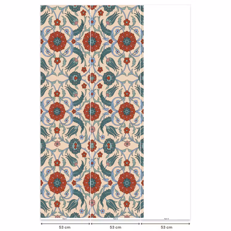 Behang - Bloemen - Patroon - Klassiek - Decoratie - Kleurrijk — 6