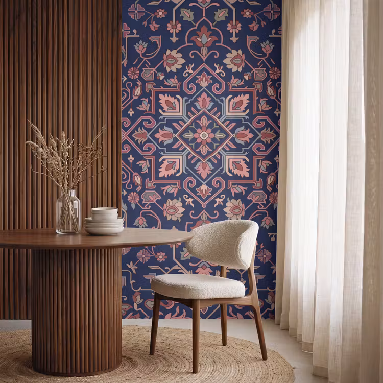 Behang - Patroon - Oosters - Floraal - Blauw - Klassiek — 4