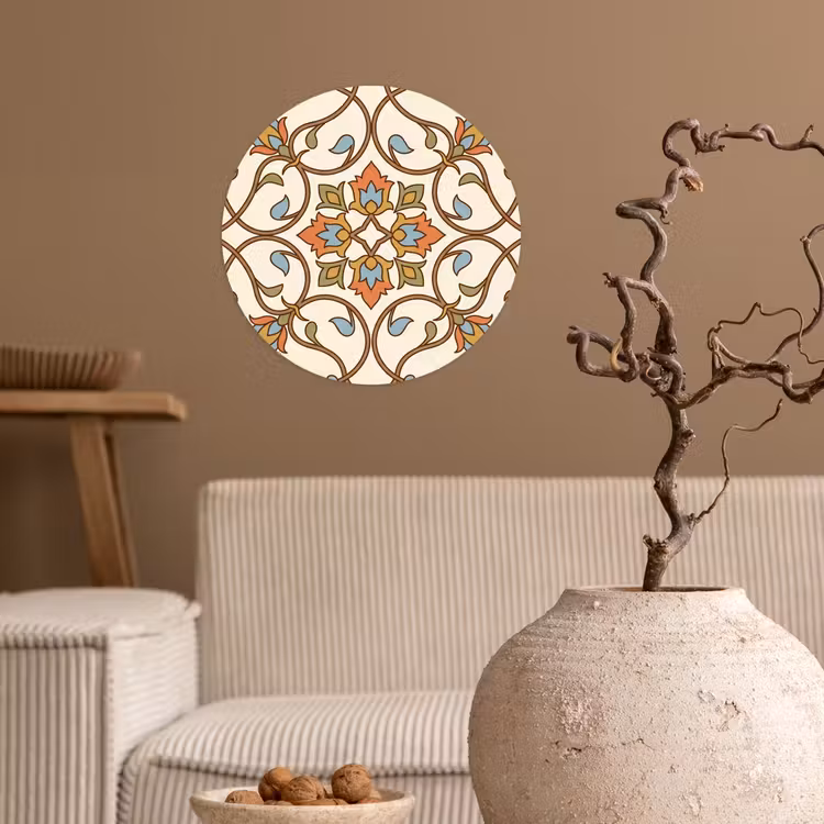 Behangcirkel - Patroon - Bloemen - Ornament - Kleurrijk — 2