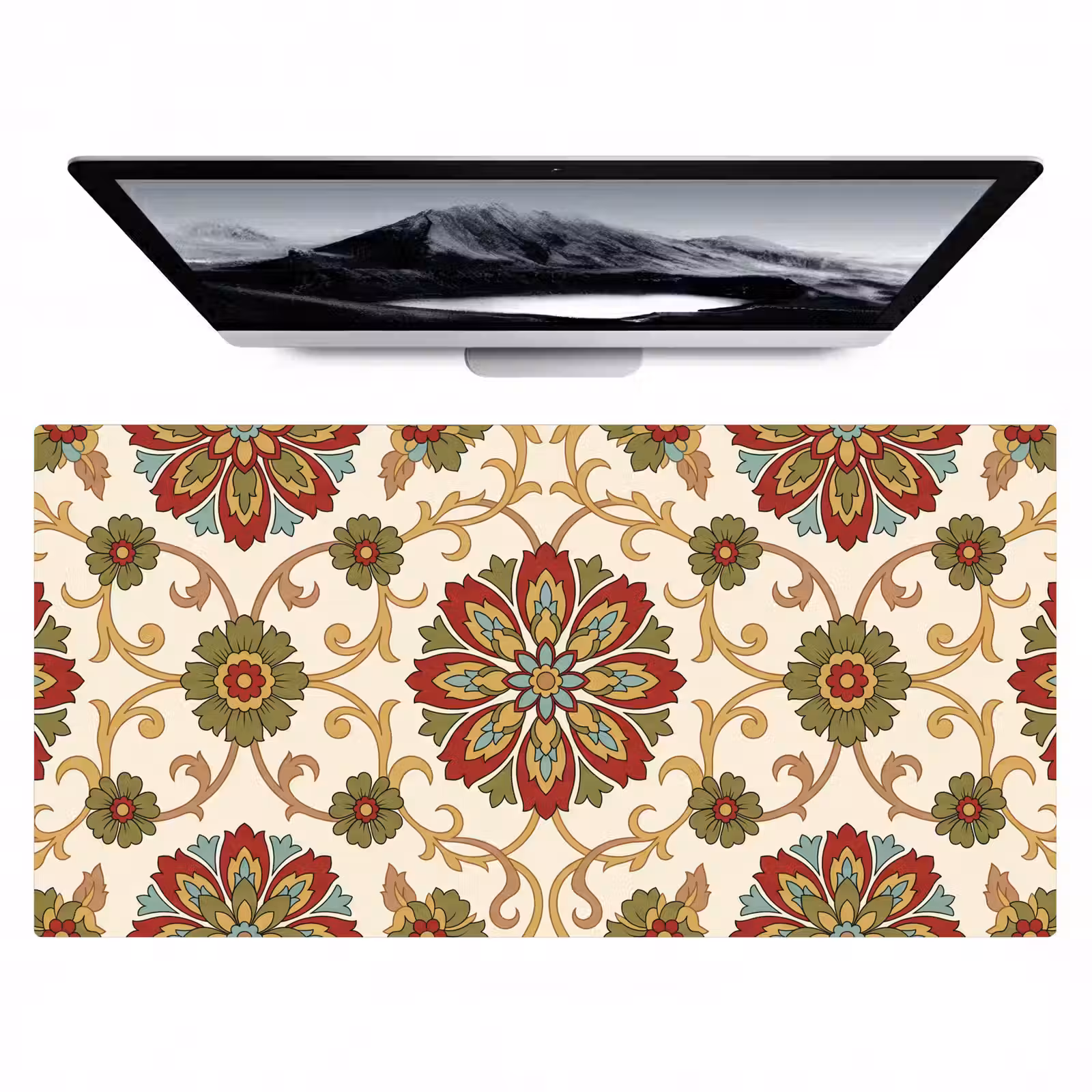 Bureau onderlegger - Patroon - Bloemen - Ornament - Klassiek - Kleurrijk — 1