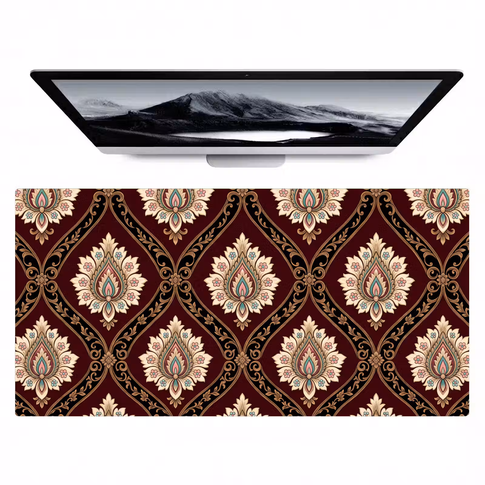 Bureau onderlegger - Patroon - Bloemmotief - Decoratie - Klassiek - Rood — 1